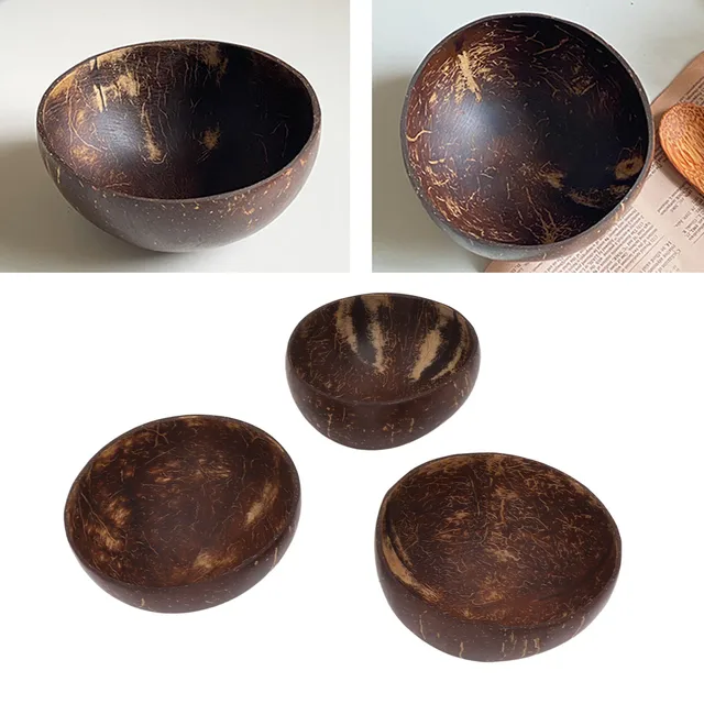 3pcs Coconut Bowl Set: The Perfect Combination of Elegance and Eco-Friendly Living