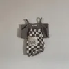 2025 Summer New Baby Sleeveless Sling Vest Set Boy Girl Infant Plaid Shorts 2pcs Suit Cotton Toddler Casual Clothes Outfits 4