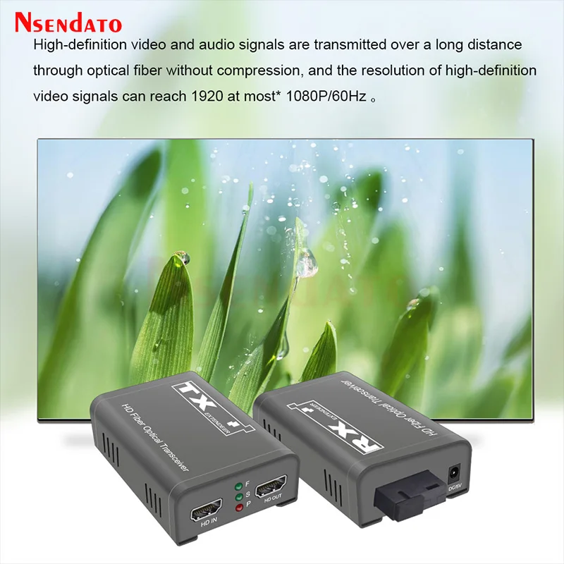 HDMI-Compatible Extender Fiber Optic Kit HDMI-Compatible Over Switch HDMI-Compatible to Fiber Optic Video Transmitter Receiver