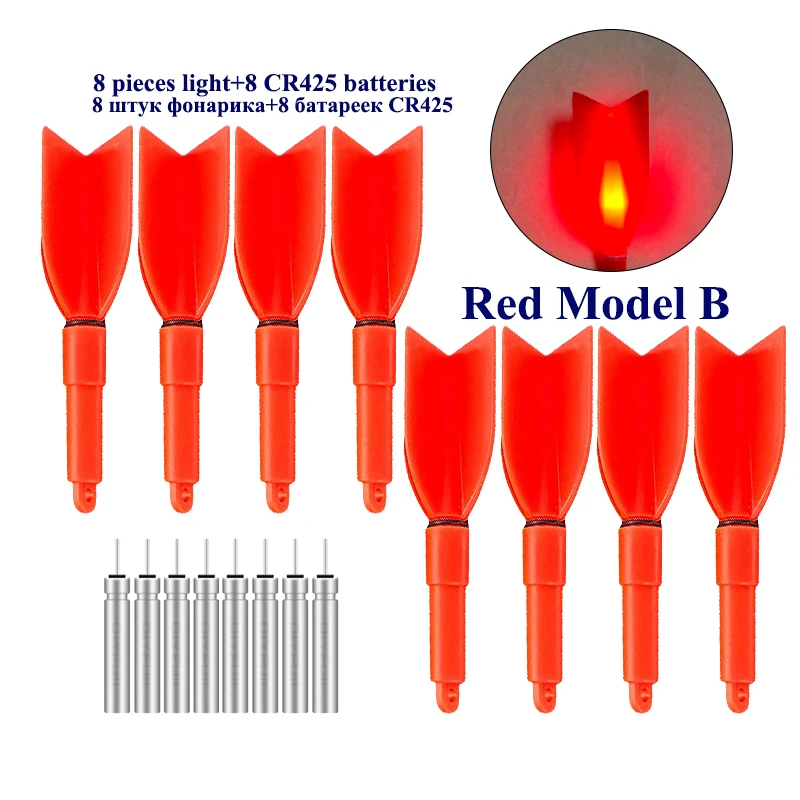 Luminous Ocean Fishing Light Sticks 8PCS + 8 CR425 Electronic Glow Stick Sea Light Stick Electric Rod Tools Tackle