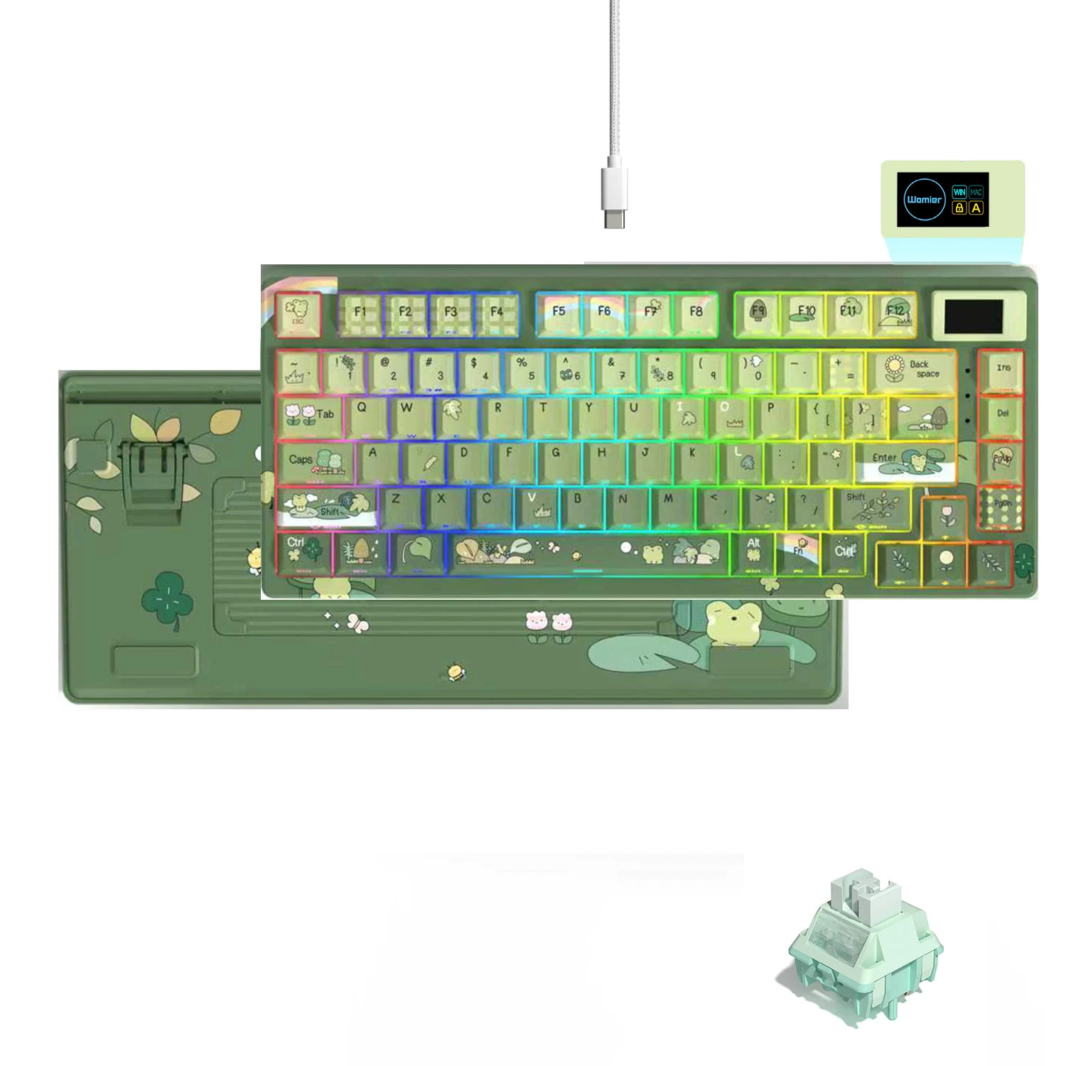 Womier S-K80 75% キーボードカラー OLED ディスプレイメカニカル