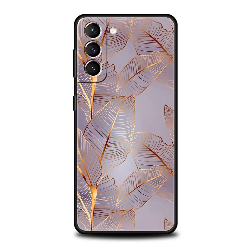 Elegant Rose Gold Art Phone Case - Stylish Soft Silicone Cover