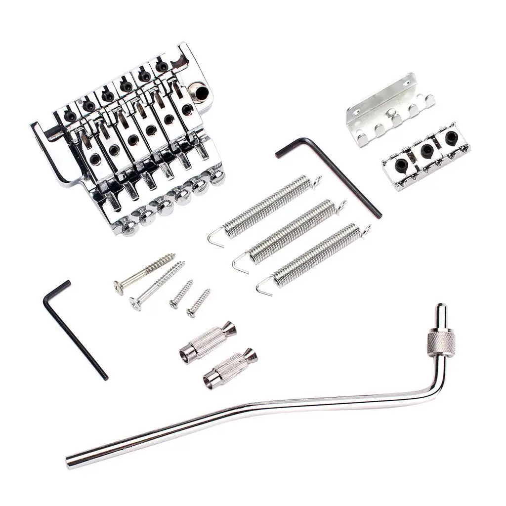 

Electric Guitar Tremolo Bridge Double Locking Assembly System Chrome GA503