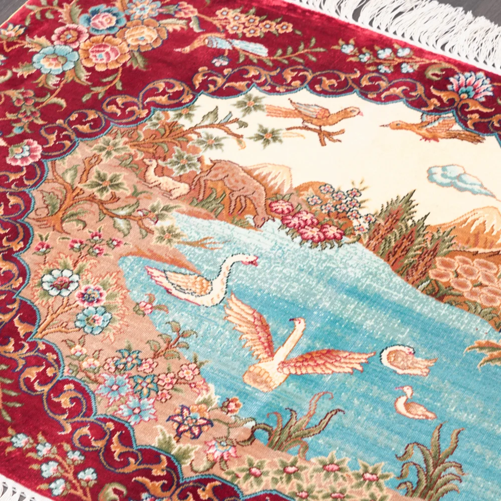 2×3 ft Mulberry Silk Handwoven Tapestry Rug 5