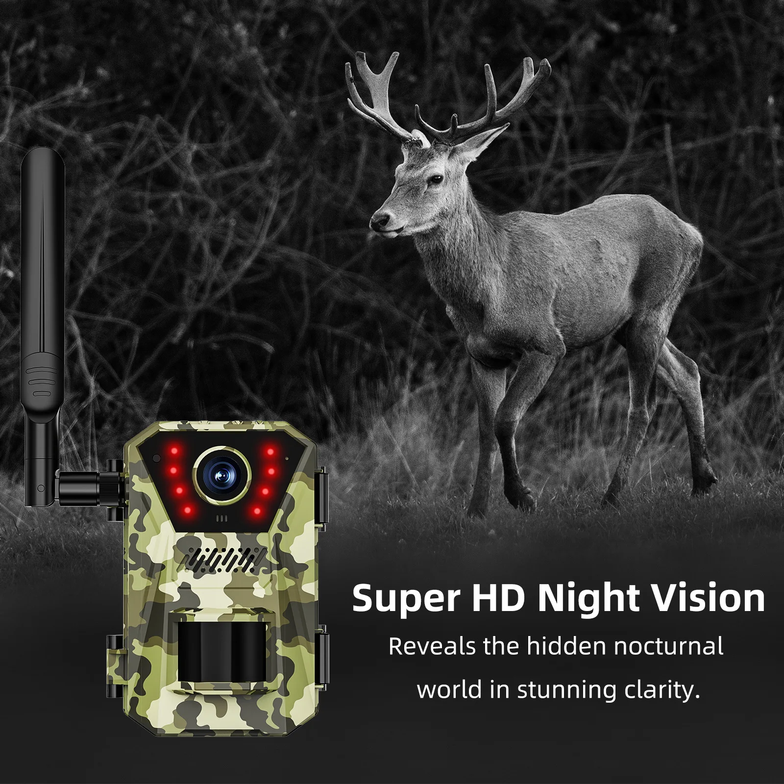 Solar Panel Hunting Camera Infrared Night Vision Monitoring