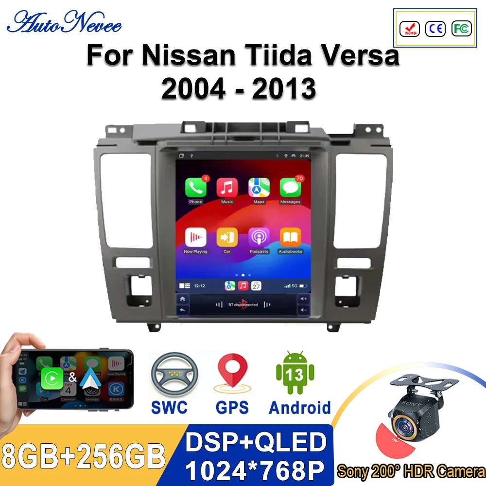 Carplay-inal-mbrico-Android-14-pantalla-Vertical-9-7-para-Nissan-Tiida ...
