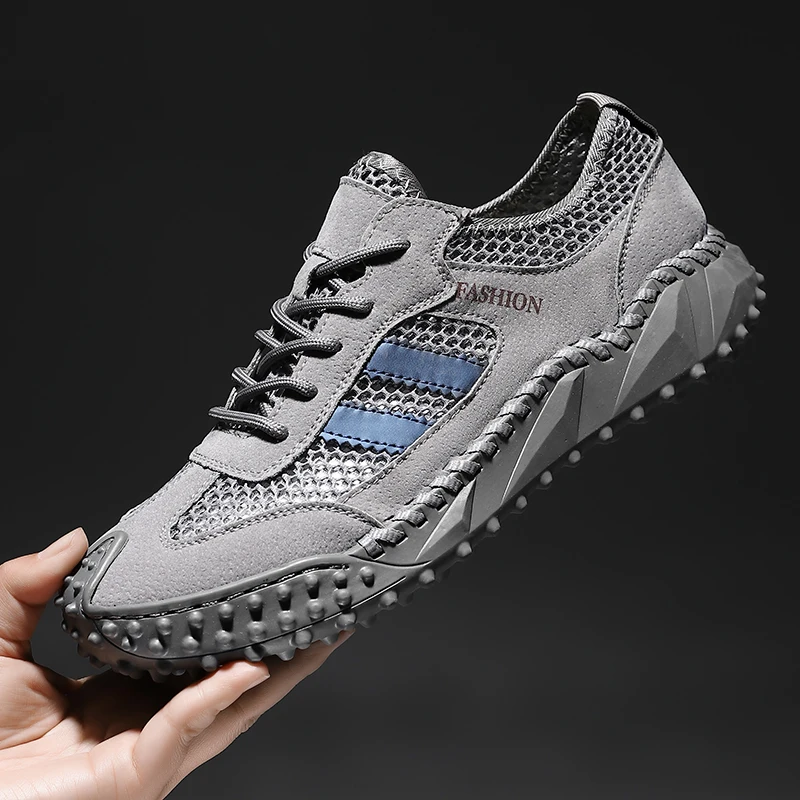 

Brand Summer Mesh Men's Shoes New Breathable Flat Casual Shoes Outdoor Walking Men's Sneakers Hiking Shoes Zapatillas Hombre