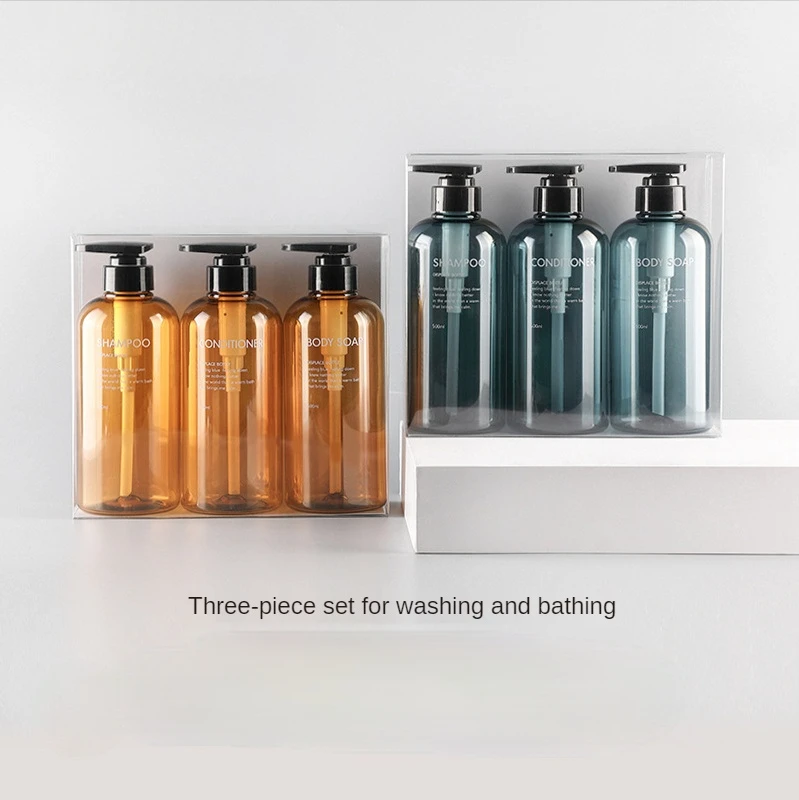 3-piece Soap Dispenser Hand Soap Bottle Shampoo Shower Gel Bottle Outdoor Travel Tool Bathroom Accessories Set 300ML / 500ML soap dispenser