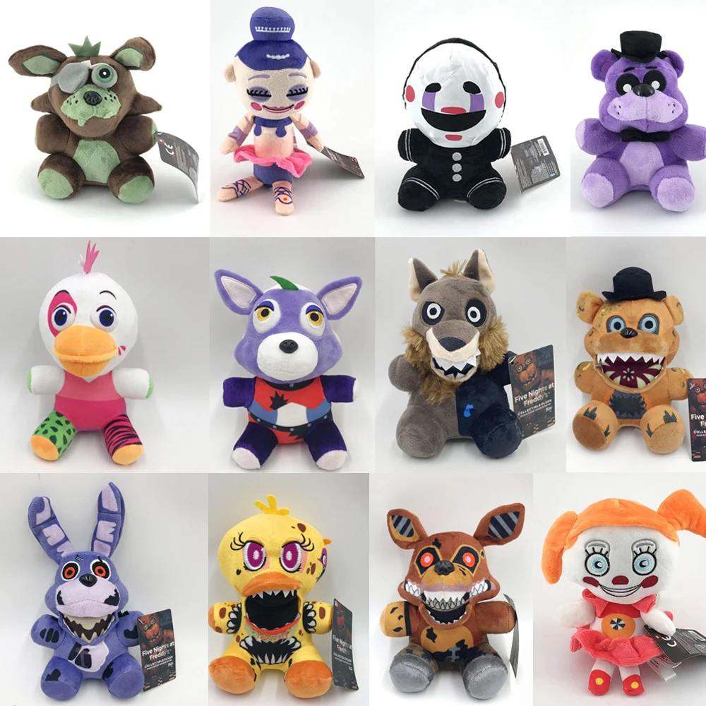 Five Nights at Freddy's Plush Toys Freddy Bear Bonnie Chica Foxy FNAF  Stuffed Animal Doll Children's Gift Collection ByASfeixiang (Purple  BonnieRabbit) : : Toys & Games