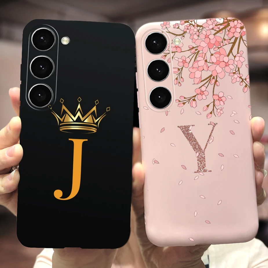 Per Samsung Galaxy S23 Fe Case S23 Plus Cute Crown Letters Cover Custodia Morbida Per Samsung Galaxy S23 Ultra S 23 Fe S23 + Shell
