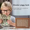 Wooden Money Box for Cash Retro Money Saving Bank Money Saving Box with Counter Cash Vault Savings Box Cash Saver Money Box 2