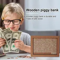 Wooden Money Box for Cash Retro Money Saving Bank Money Saving Box with Counter Cash Vault Savings Box Cash Saver Money Box 2