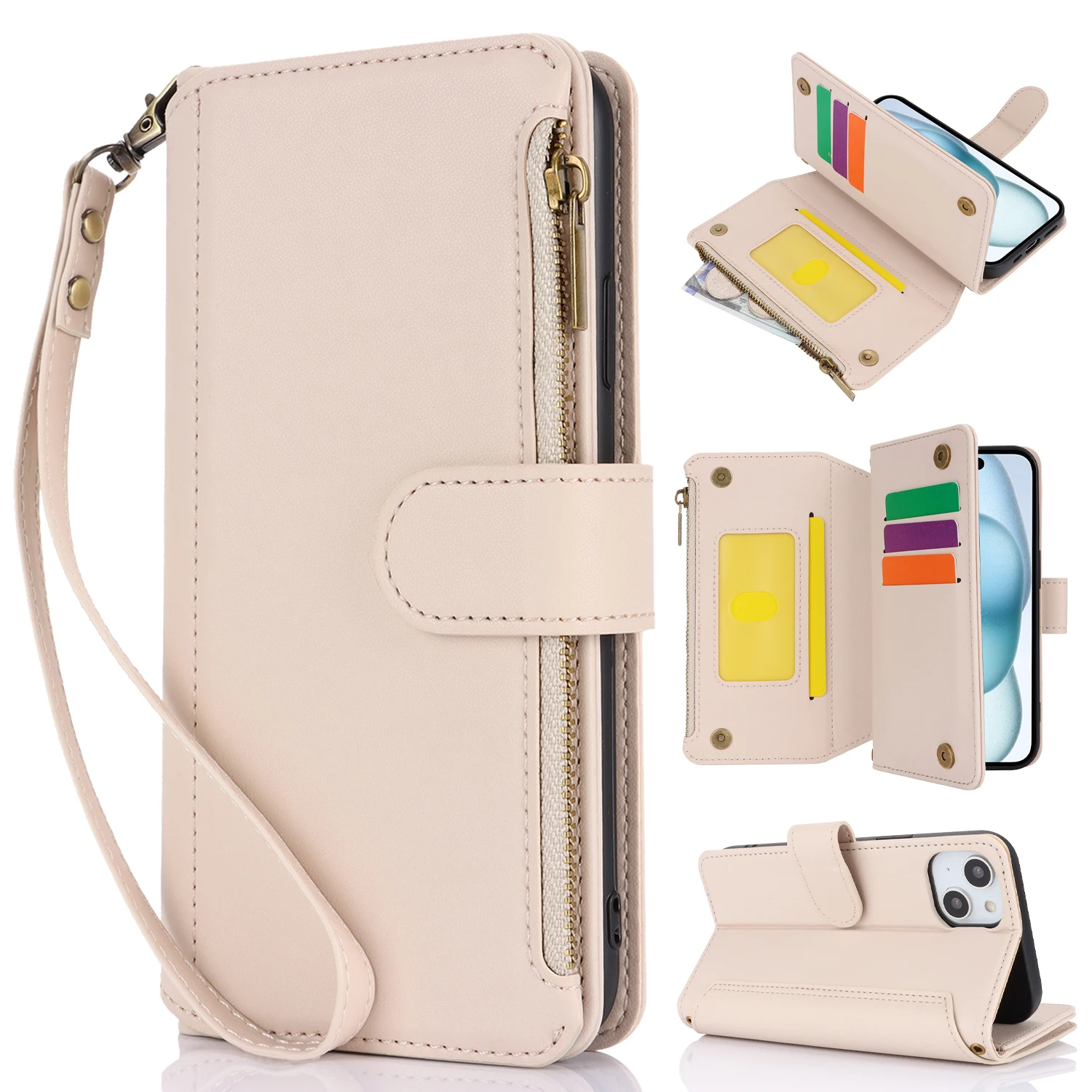 

Кожаный чехол-книжка для iPhone 15 Pro Max 14 Plus 13 12 11 XS XR 7 8 SE 2022