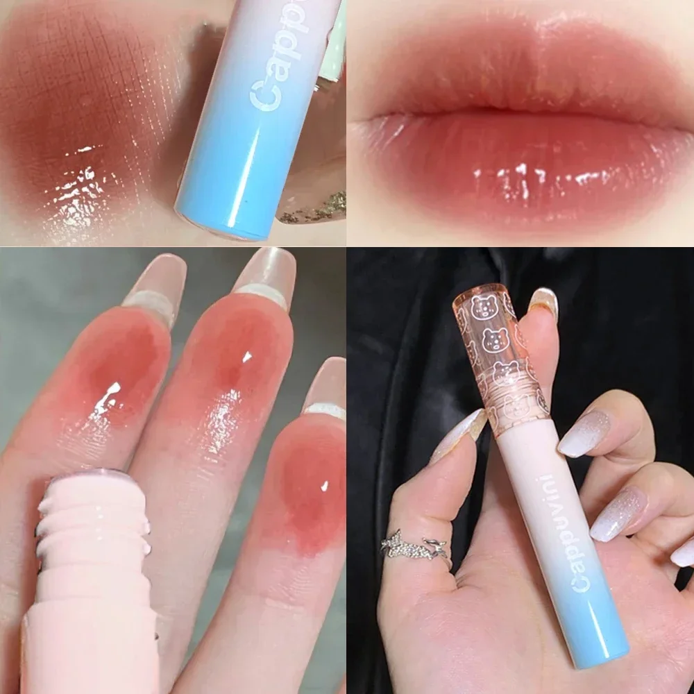 Lip Makeup Water Mirror Lip Glaze Lipstick Non-stick Cup Lasting Moisturizing Lipgloss Colorful Women Lip Oil Silky Tint