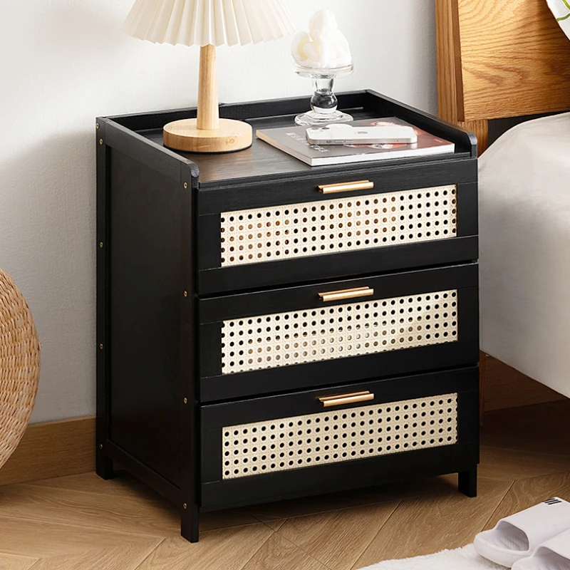 Simple Modern Storage Shelf Home Small Bedside Cabinet Storage Solid Wood Rental Room Bedside Table Bedroom Furniture