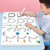 136Page Children Montessori Drawing Toy Pen Control Training Color Shape Math Match Game Set Toddler Learning Educational Toy 1