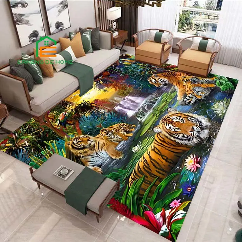 

3D Animal Tiger Rug for Bedroom Living Room Carpets for Kitchen Floor Mats Home Decor Non-Slip Floor Pad Rug 8 Sizes