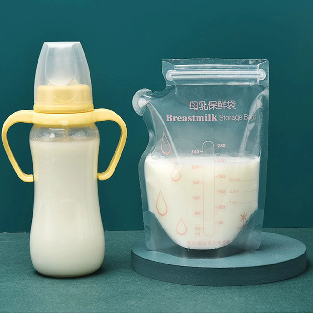 

30 Pcs/Bag 250ml Milk Freezer Bags Milk Baby Food Storage Breast Milk Storage Bag BPA Free Baby Safe Feeding Bags Feeding
