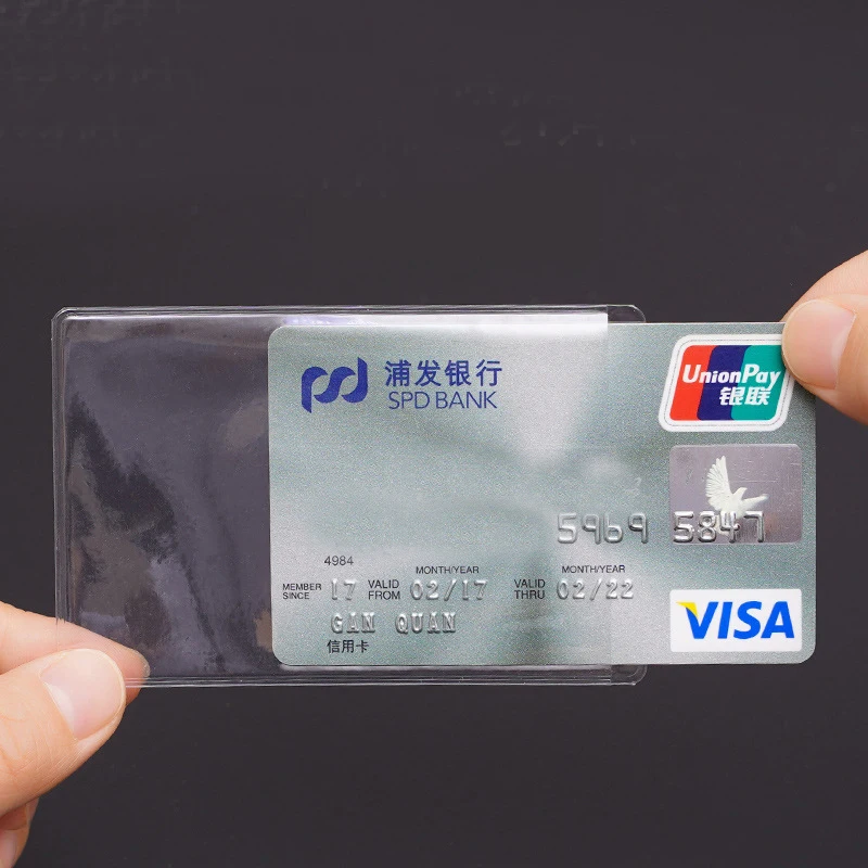 Tanie 10 sztuk/partia 60*93mm przezroczyste karty Protector rękawy posiadacz karty ID portfele kiesy