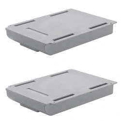 2 Pcs Under-Desk Drawer Storage Box Self-Adhesive Desk Drawer Office School Home -Up Desk Drawer