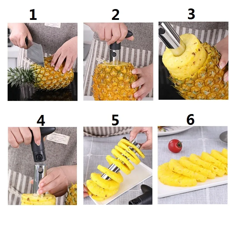 Description Picture 2 of itemPineapple Slicer Stainless Steel Coring Peeler Cutter Fruit Tools Easy Using