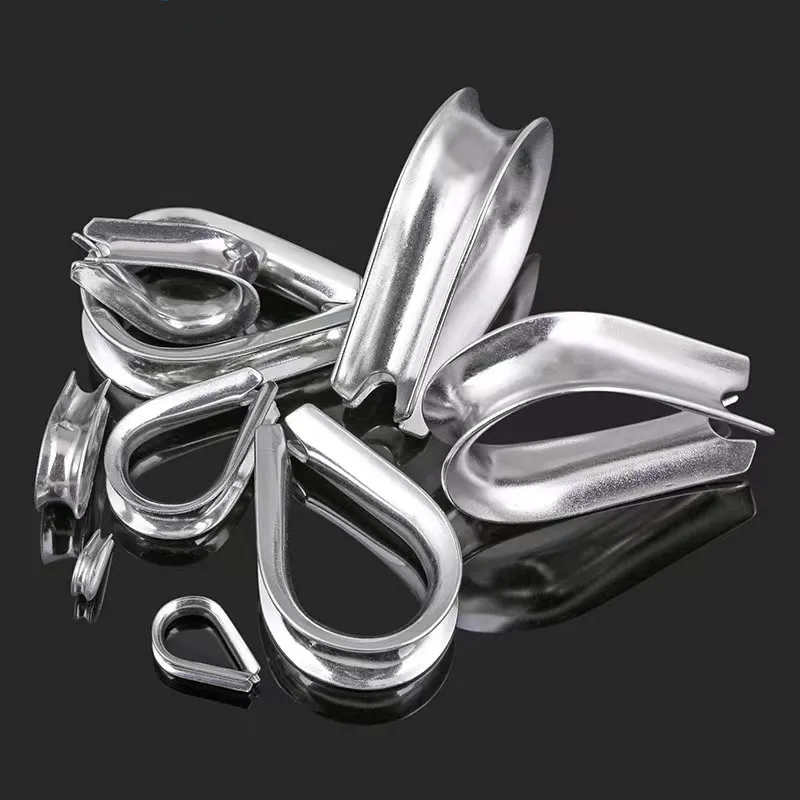 

M1.5 M2 M3 M4 M5 M6 304 Stainless Steel Cable Wire Rope Protective Sleeve Thimbles Rigging Chicken Heart Ring Fixing Workpiece