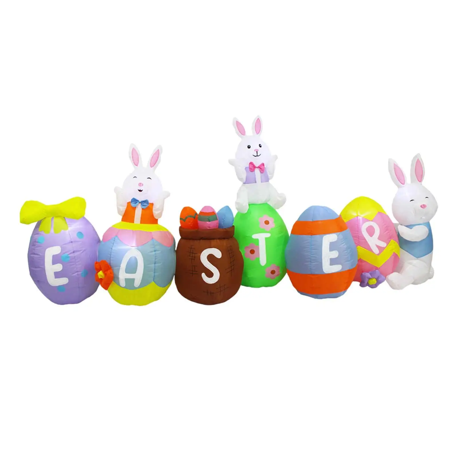 Easter Inflatable Outdoor Decorations Inflatable Easter Bunny and Colorful Eggs