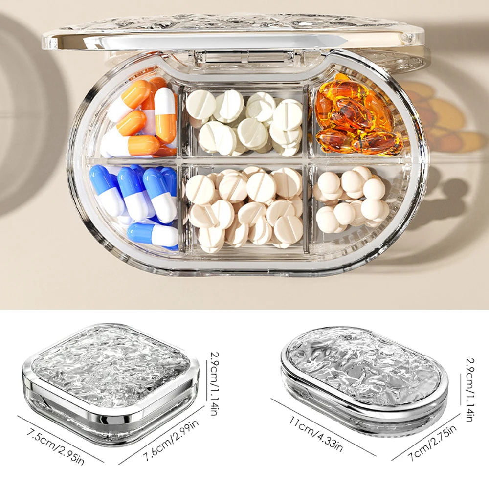 Travel-Ready Durable Watertight Pill Organizer with Multiple Compartments