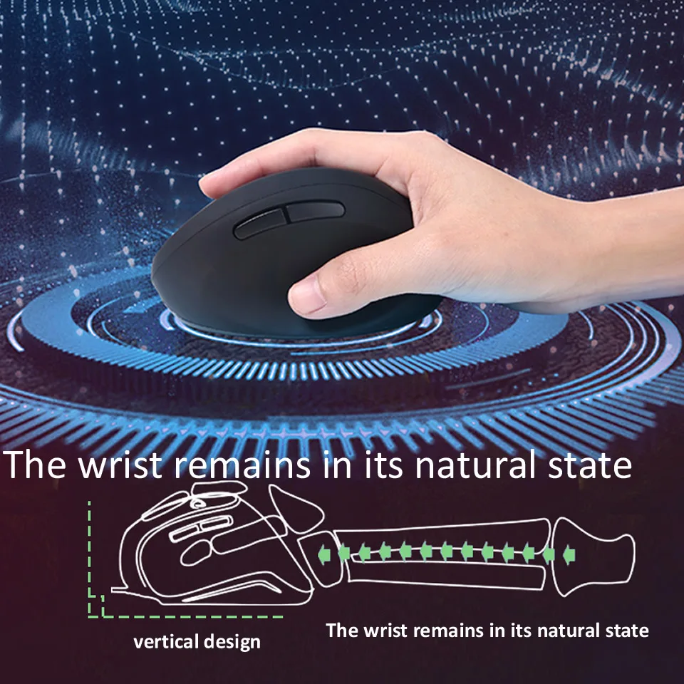 Hkza-mouse Vertical sem Fio Ergonômico Usb 1600dpi Escritório Rosa 6d Mini Silencioso para Computador Laptop pc 24g - Imagem 3