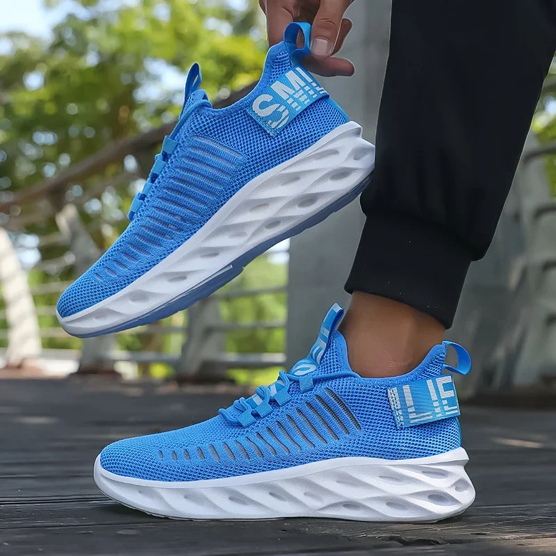 Men's Fashionable Sports Shoe Lightweight Cushioning Tenis Gym Sneakers Comfortable Running Shoe Leisure All-Match Fabric Upper