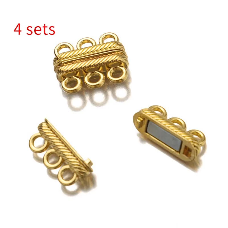 Multi Strand Magnetic Clasp Antique Gold Plated-2 Loopjewellery