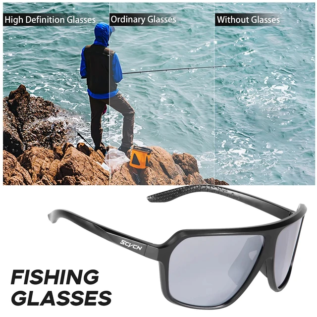 Scvcn Fishing Sunglasses Square Polarized UV400 Fishing Glasses