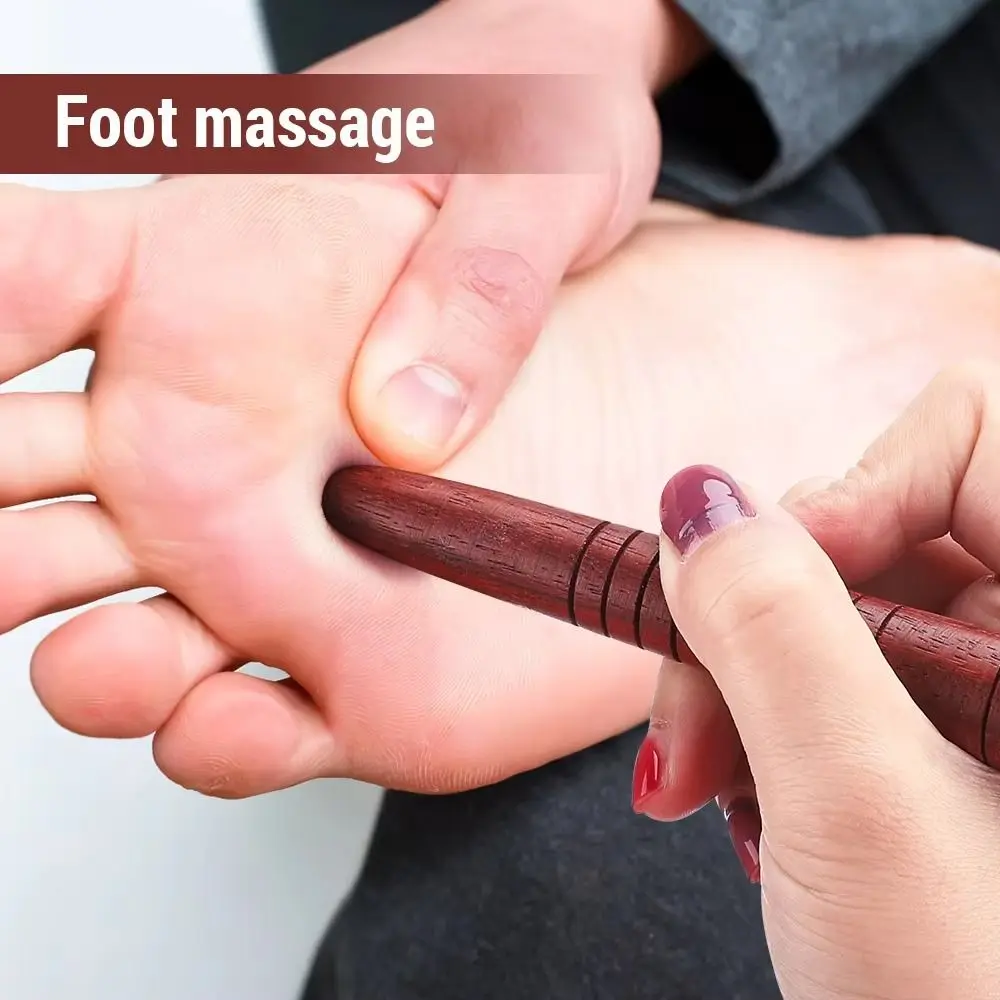 New Wooden Acupoint Massage Stick Mini Round Head Body Massage Stick Foot Reflexology Massager for Relieve Physical Fatigue