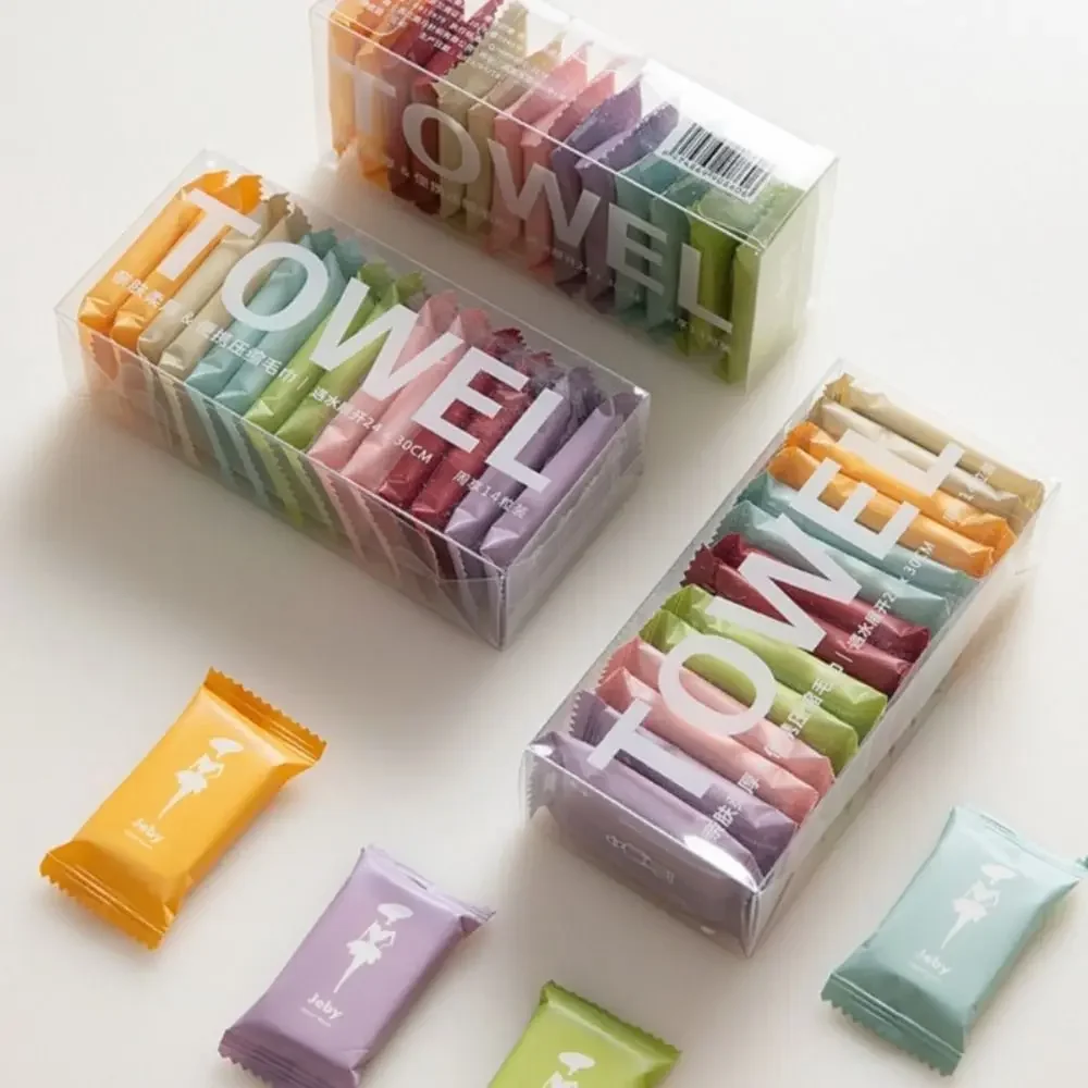 Description Picture 2 of item14pcs/box Disposable Washcloth Portable Travel Towel Thickened Compressed Face Cleansing Beauty Square Towel