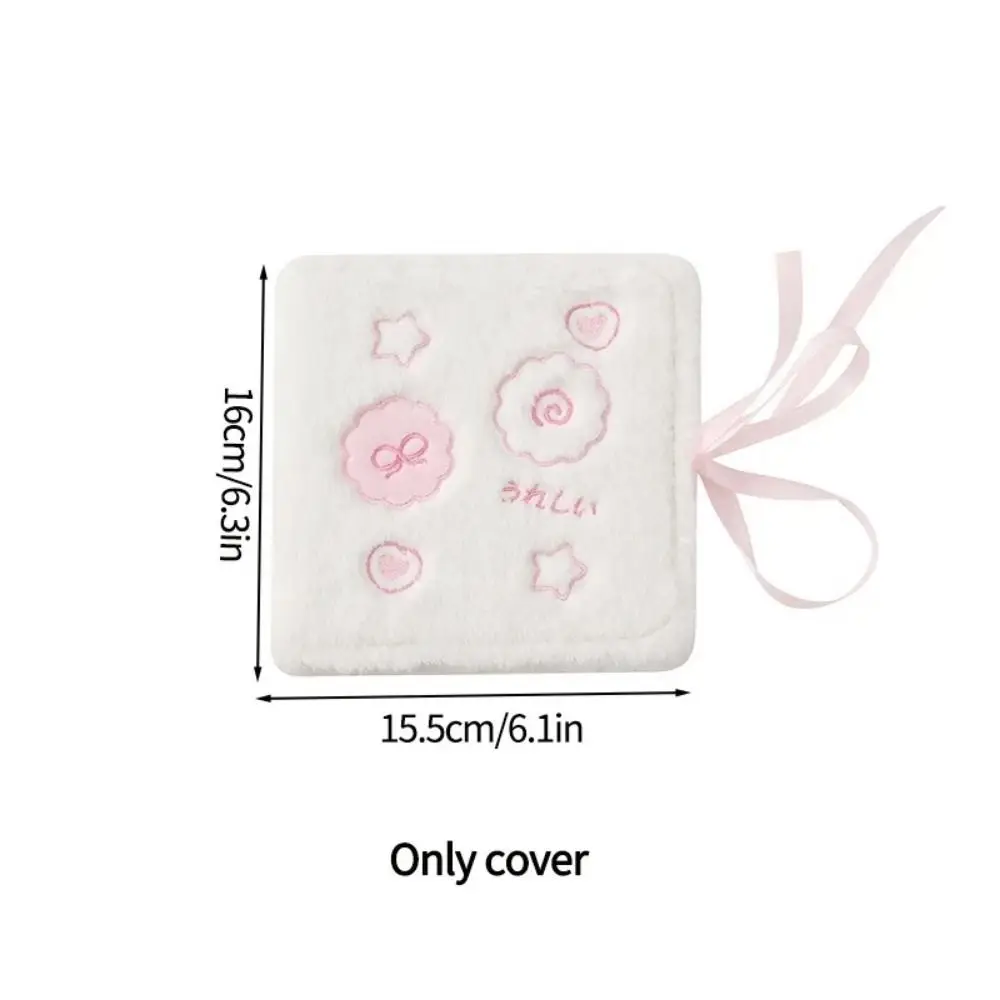 Plush 3in Plush Photocard Holder Fluffy Strap Ties Ribbon Idol Photo Card Binder Kawaii 2 Grids Photocards Collect Volume