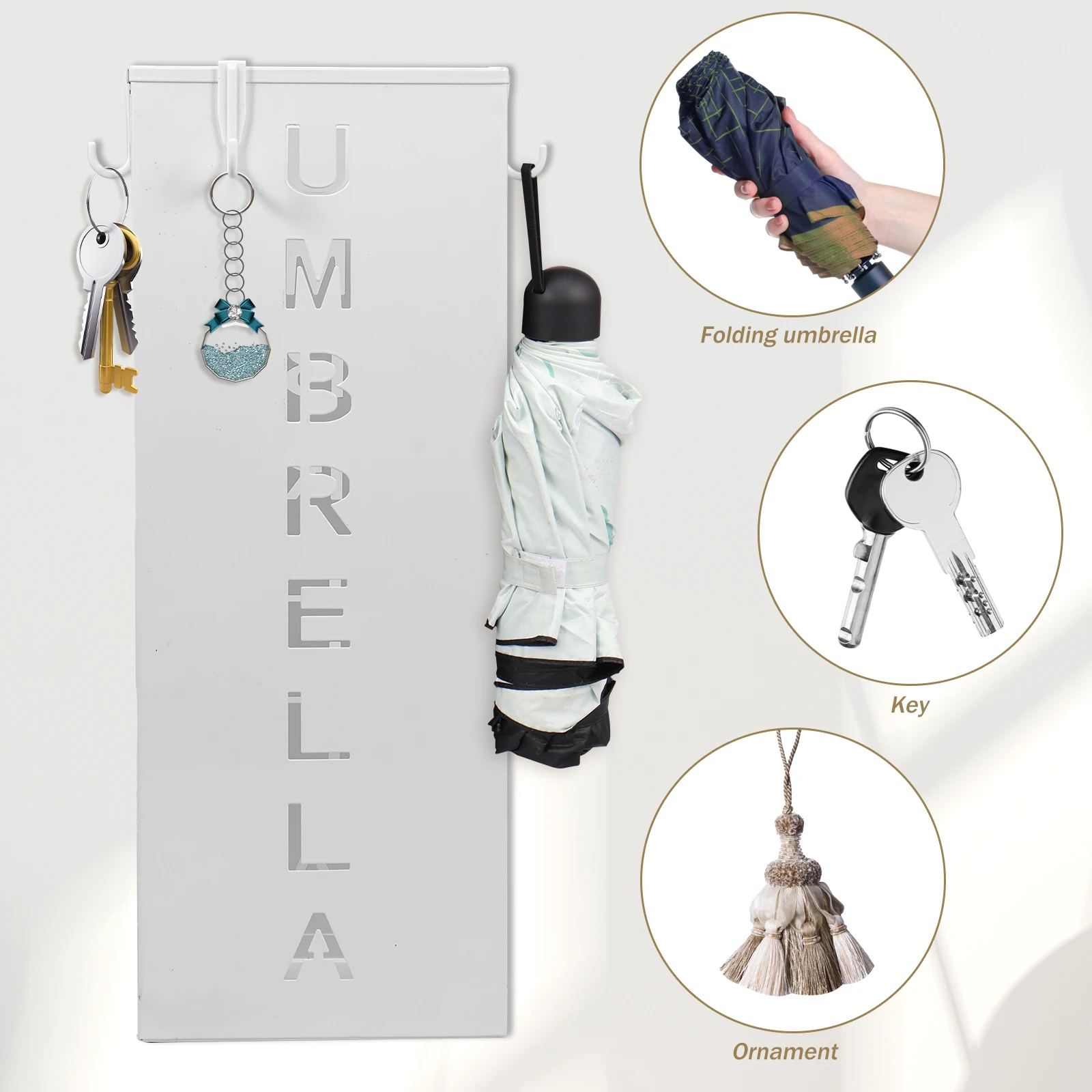 Metal Umbrella Stand Square Free Standing Umbrella Rack Decorative Holder Bin Multipurpose Walking Sticks Holder Home