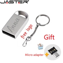 JASTER USB 2.0 Mini Metal Flash Drive  4GB 8GB 16GB 32G 64GB pen drive waterproof usb stick pendrive High speed free custom logo
