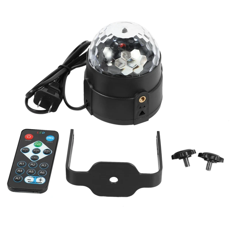 

3X Sound Activated Party Lights With Remote Control Dj Lighting, RBG Disco Ball, Lamp 7 Modes Stage Par Light (US Plug)