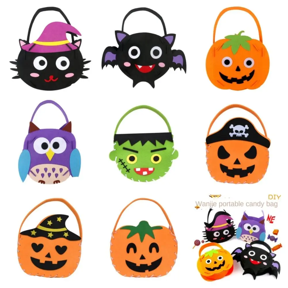 

Storage Bucket Halloween Candy Bag Halloween Decoration Trick Or Treat Gift Basket Ornament DIY Material Halloween Bag Tote Bag