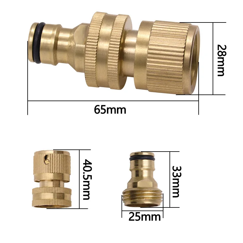 20PCS Garden Water Pipe Connection Male Female Connector Accessories American Style Brass 3/4 Hose Quick Connector 6 Point Quick