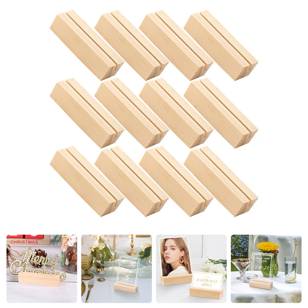 Wood Card Holder Photo Stand 12 Pcs