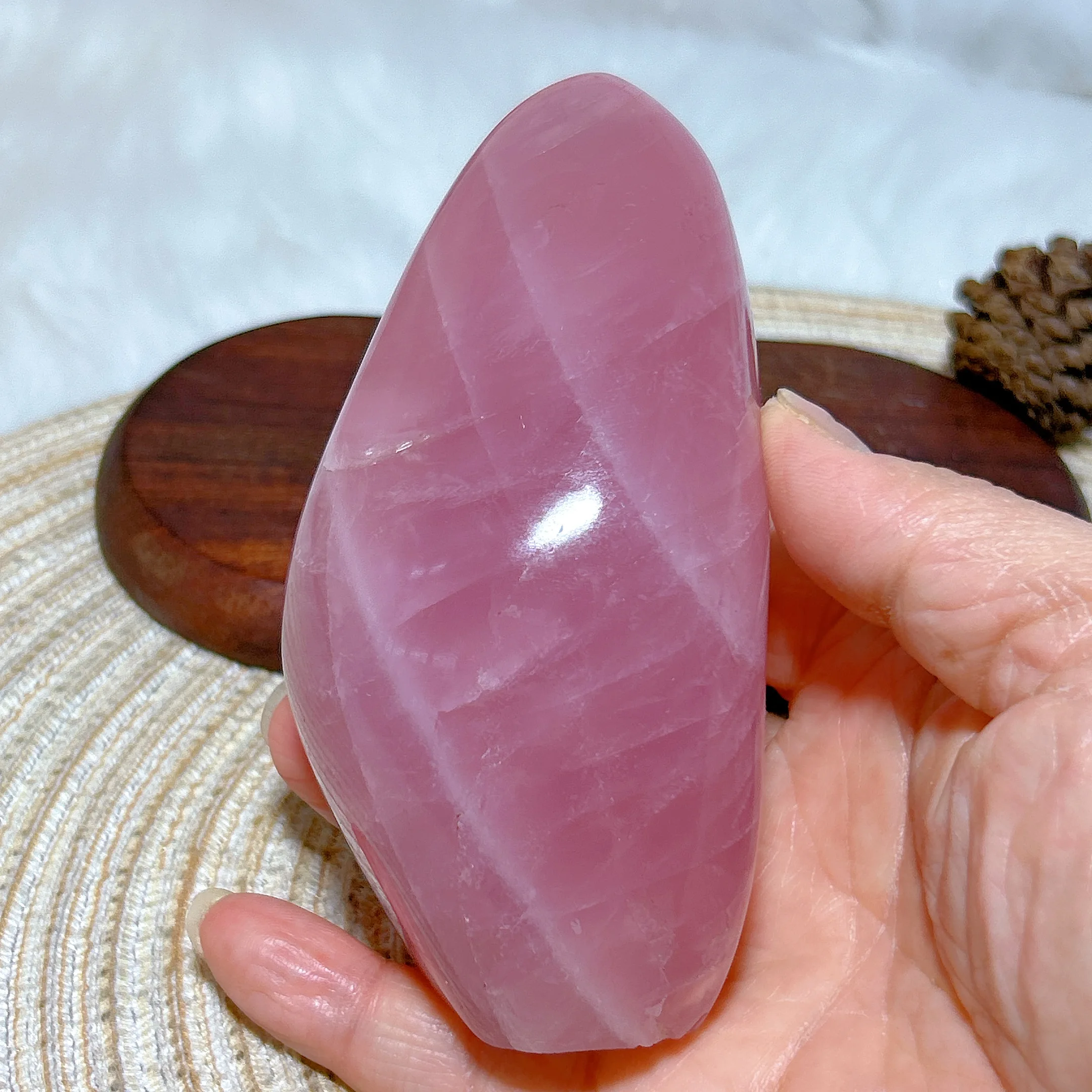 High Quality Natural Crystals Rose Quartz Flame Freeform Polished Ornament Healing Mineral Home Decoration Room Decor Gift 4