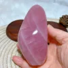 High Quality Natural Crystals Rose Quartz Flame Freeform Polished Ornament Healing Mineral Home Decoration Room Decor Gift 4
