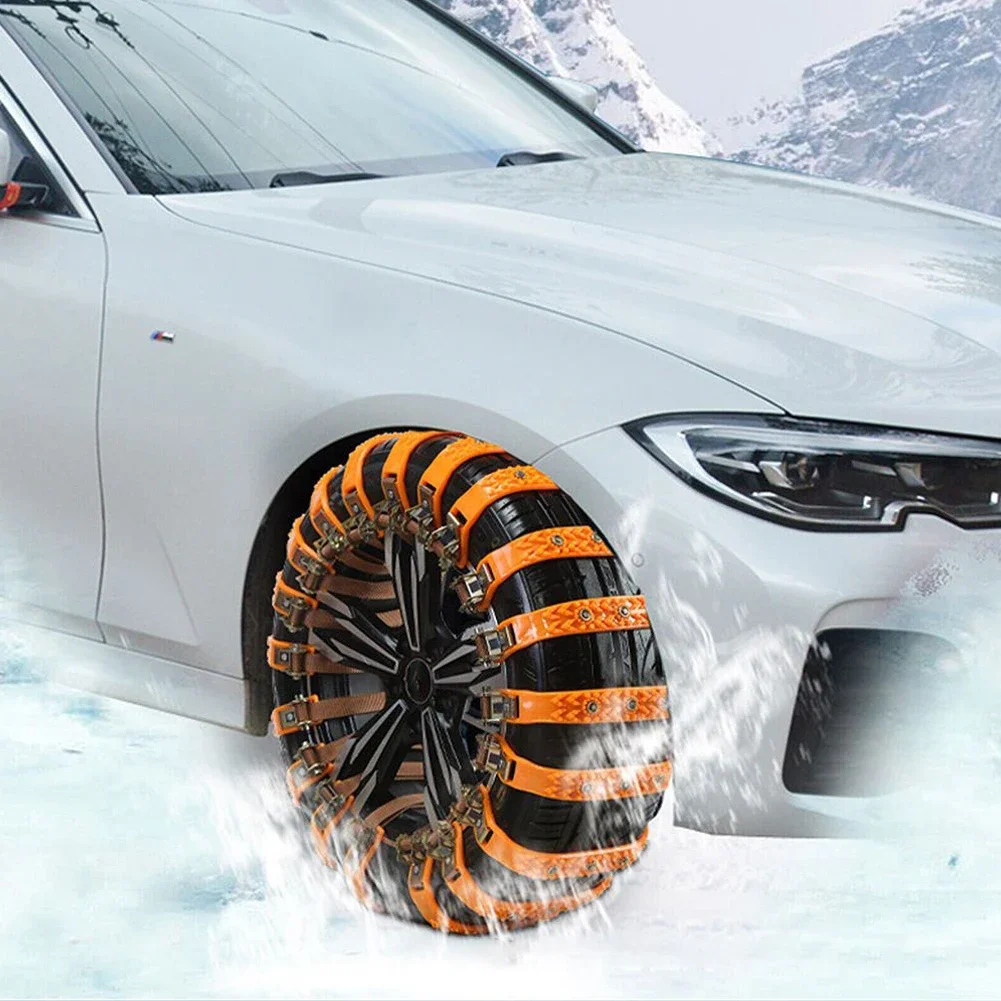 Anti Skid Snow Chains Suitable for Car Sedan SUV Excellent Antiskid Performance Fits Tire Width (165mm 265mm)