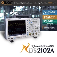 OWON XDS2102A Digital Oscilloscope 100MHz 1GS/s 2 Channels+1External 20M Record Length 12-bit High Resolution ADC and 8 inch LCD 1