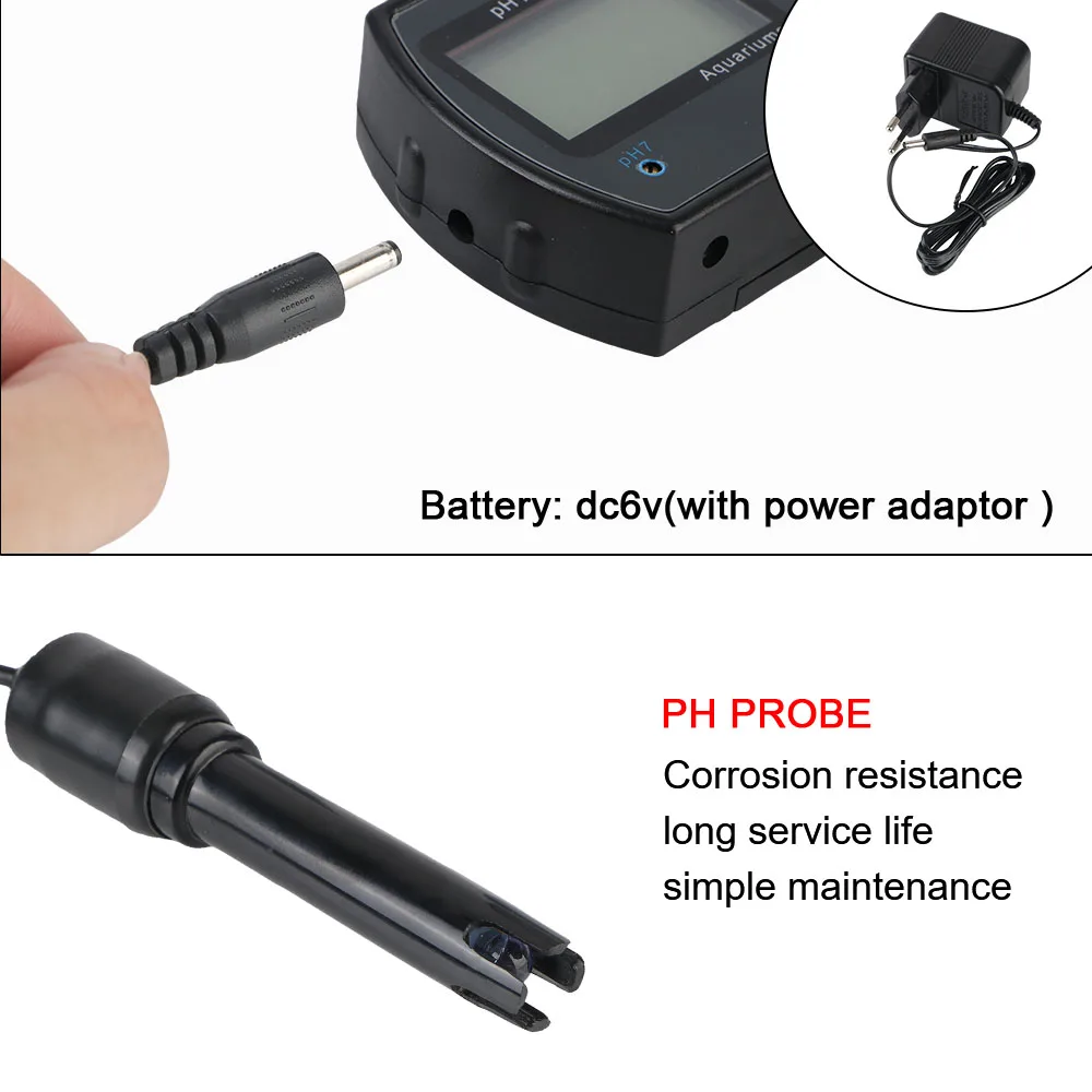 EU plug Professional Accurate pH Meter Online pH monitor Acidometer for Aquarium Multi-parameter Water Quality Monitor