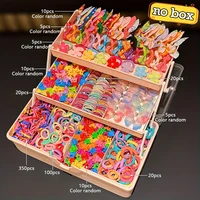 555pcs Girls Hair Accessories Set Colorful Butterfly Fashion Hair Clips Ties Elastic Bands for Daily Ponytail Fixation 3