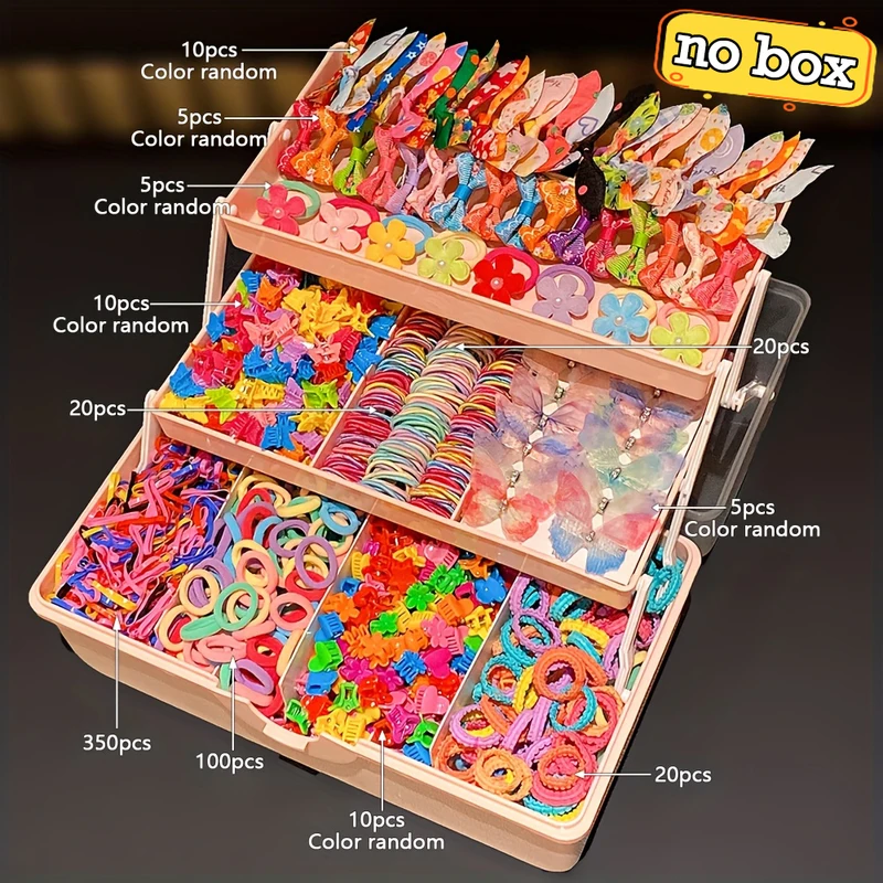555pcs Girls Hair Accessories Set Colorful