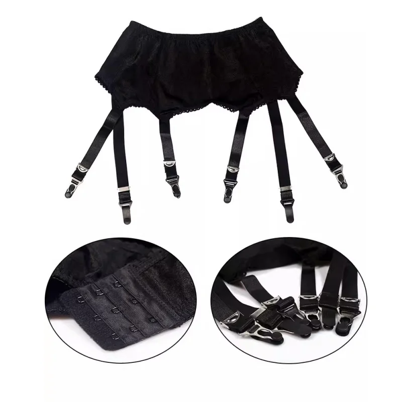 Goth Garter Belt For Women Back Clasp Thigh-high Stockings Suspenders Erotic Lingerie Night Club Costumes Party Dance Wear