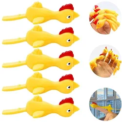 Catapulta de lanzamiento de pavo, tirachinas Tricky, pollito de práctica, pollo, dedo volador elástico, pájaros, juguete de descompresión pegajoso, 5 paquetes